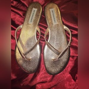 Burberry Rose Gold Metallic FlipFlops Size 10M (40EU) Used 2xs Inside